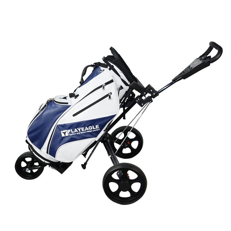 PLAYEAGLE Golf Cart Aluminum Adjustable Golf Trolley 3 Wheels Pull Push ...